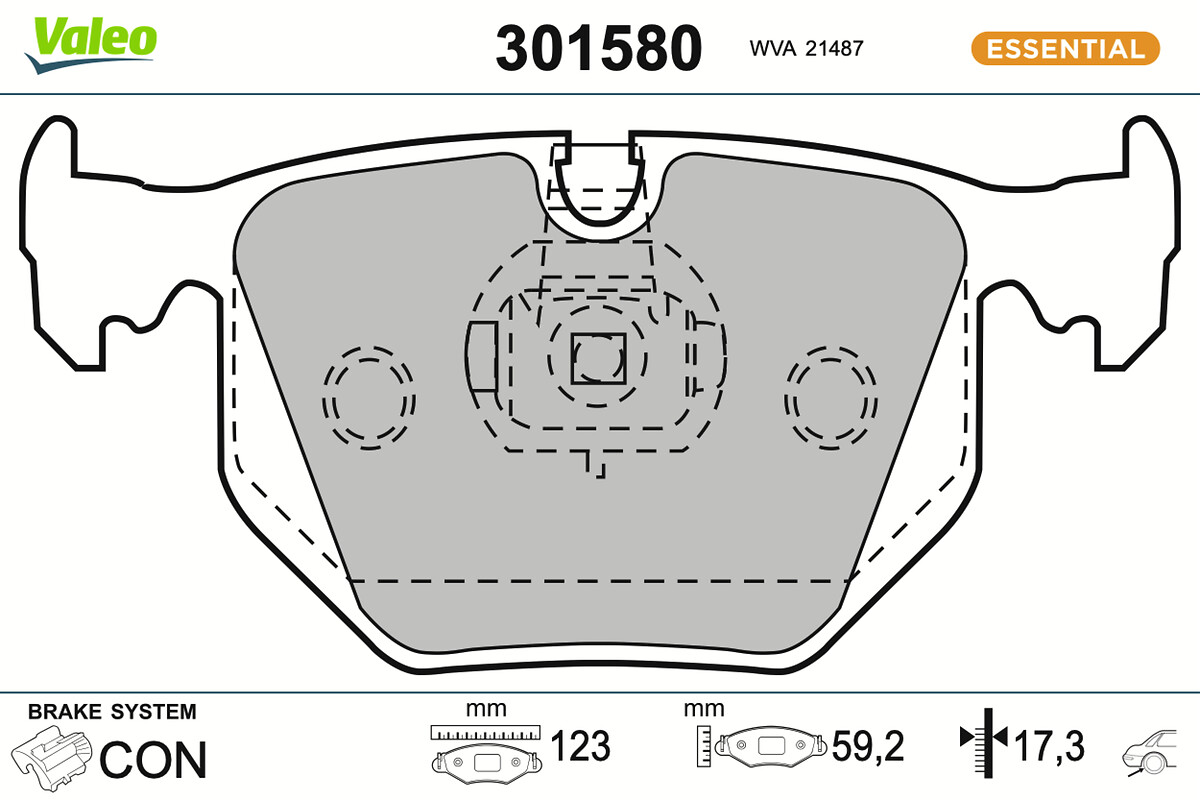 Jeu de 4 plaquettes de frein VALEO ref. 301580